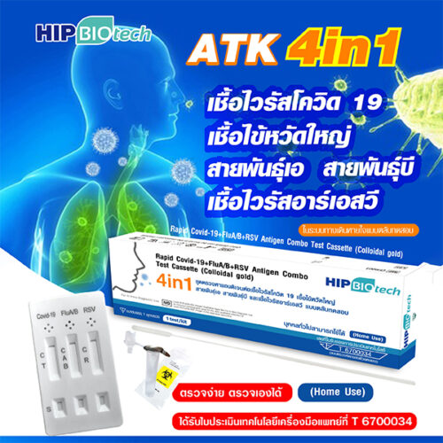 ชุดตรวจแอนติเจนของเชื้อไวรัสโควิด 19 แบบ 4 in 1