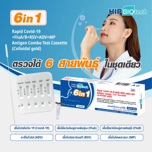 HIP ชุดตรวจหาแอนติเจนต่อเชื้อไวรัส 6 in 1